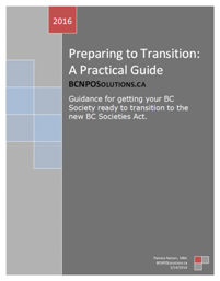 A Practical Guide for transition to the BC Societies Act